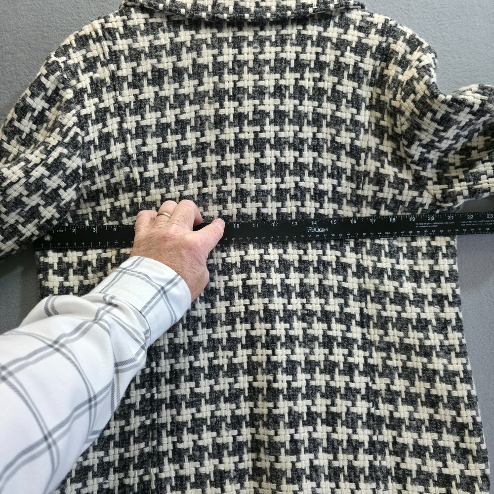Chico's Women's Black/White Wool Blend Full Zip Weave Jacket Size 2-(L or XL) - Picture 6 of 9
